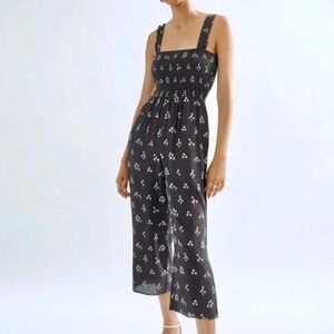 Wilfred Chianti Jumpsuit by Aritzia | Smocked Wide-Leg | Size S